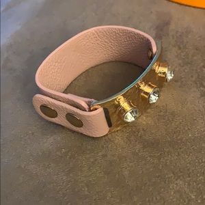 pink vegan leather bracelet